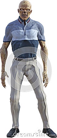 Funny Business Casual Zombie, Isolated Stock Photo