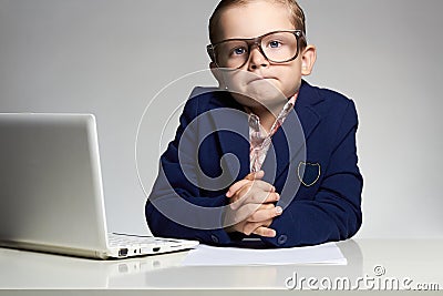 Funny business child Stock Photo