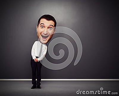 Funny businessman with big head Stock Photo