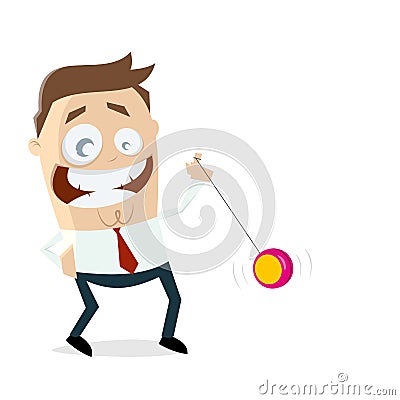 Funny businessman playing yoyo Vector Illustration