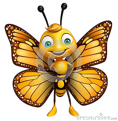 funny Butterfly cartoon character Cartoon Illustration