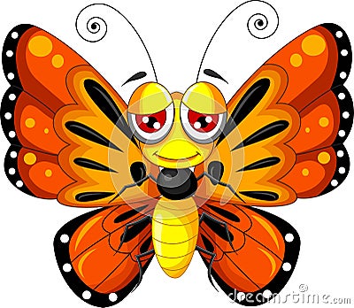 Funny butterfly cartoon Stock Photo