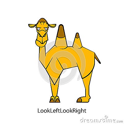 Funny camel 2 color Vector Illustration