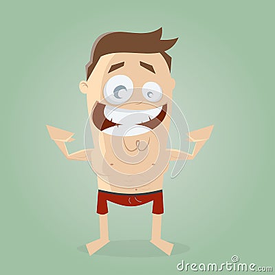 Funny cartoon athlete Vector Illustration