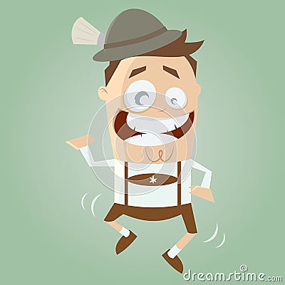 Funny cartoon bavarian is dancing traditional Vector Illustration