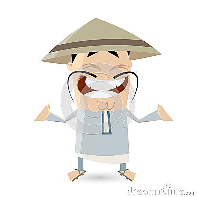 Funny cartoon Chinese man Vector Illustration