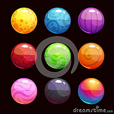 Funny cartoon colorful shiny bubbles Stock Photo