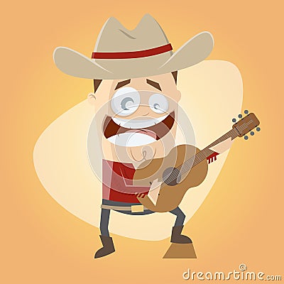 Funny Cartoon Country Singer Stock Vector - Image: 48892994