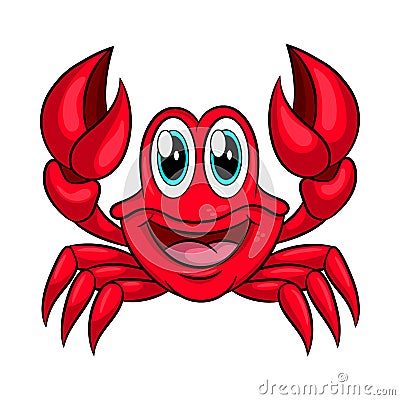 Funny cartoon crab Vector Illustration