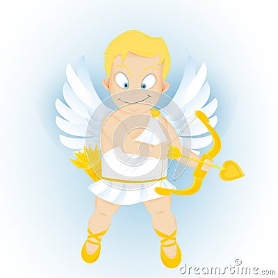 Funny cartoon Cupidon Vector Illustration