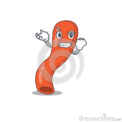 A funny cartoon design concept of appendix with happy face Vector Illustration