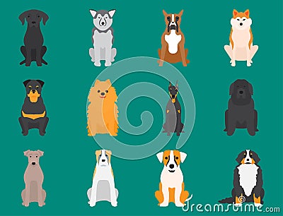 Funny cartoon dog character bread cartoon puppy friendly adorable canine vector illustration. Vector Illustration