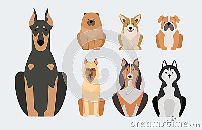 Funny cartoon dog character bread illustration in cartoon style happy puppy and isolated friendly mammal adorable mascot Vector Illustration