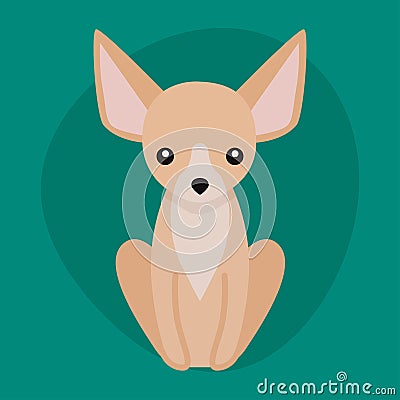 Funny cartoon dog character bread illustration in cartoon style puppy and chihuahua isolated friendly mammal adorable Vector Illustration