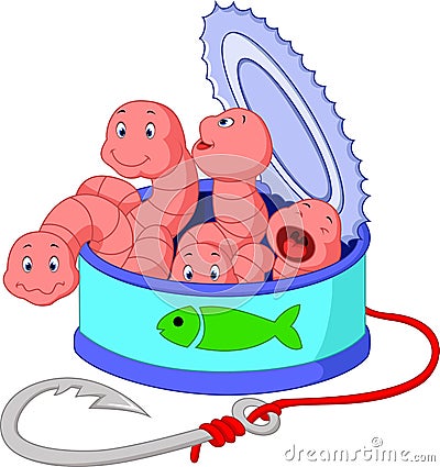 Funny cartoon earthworm Vector Illustration