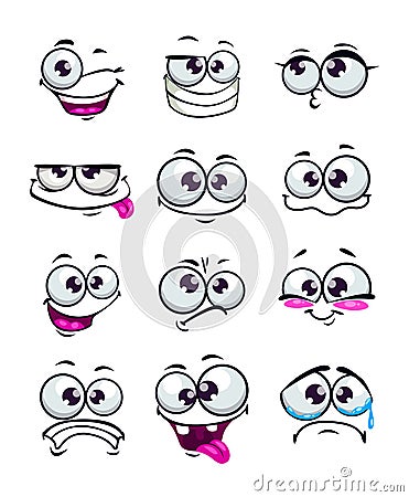 Funny cartoon faces Stock Photo