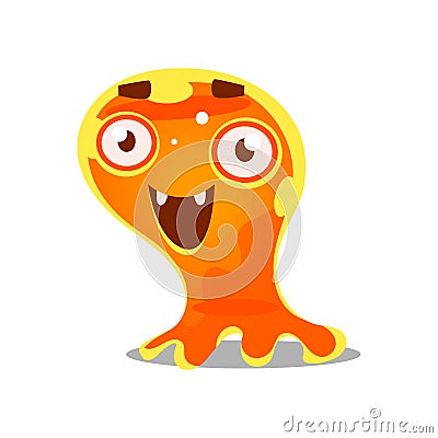 Funny cartoon friendly slimy monster. Cute bright jelly character vector Illustration Vector Illustration