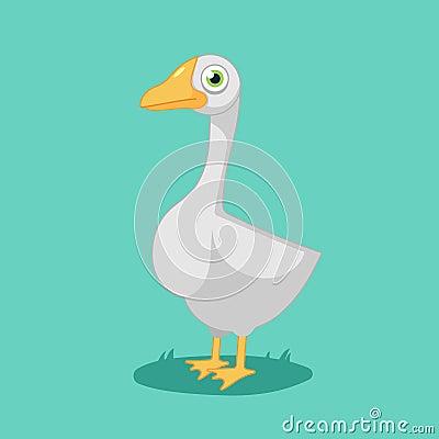 funny cartoon Goose Vector Illustration