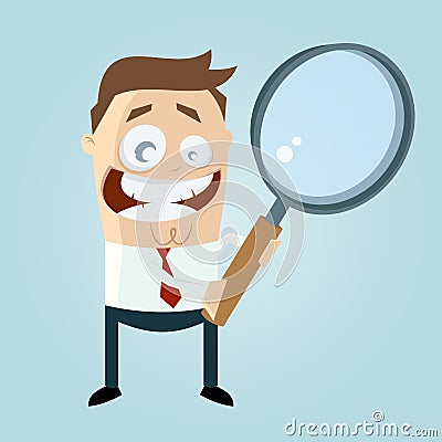 Funny cartoon man is searching Vector Illustration