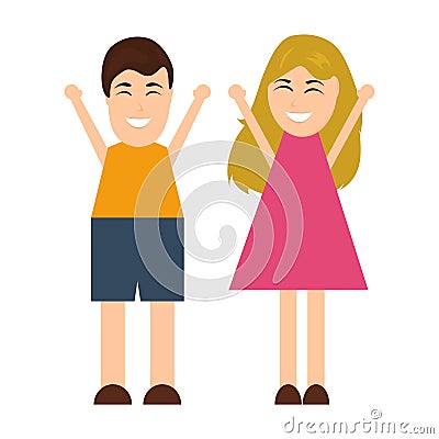 Funny cartoon man and woman Vector Illustration