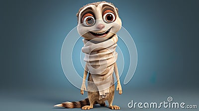 funny cartoon Meerkat, 3d illustration. Cartoon Illustration