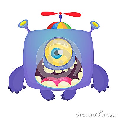 Funny cartoon monster. Vector Halloween illustration Vector Illustration