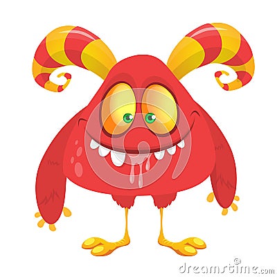 Funny cartoon monster. Vector Halloween illustration Vector Illustration