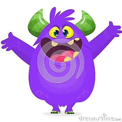 Funny cartoon monster. Vector Halloween illustration Vector Illustration