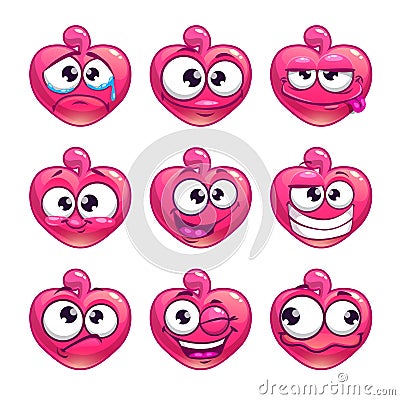 Funny cartoon pink jelly monster Vector Illustration