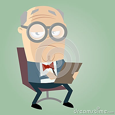 Funny cartoon psychiatrist Vector Illustration