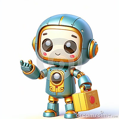 Funny cartoon of a robot. Digital and technology time. AI generated Stock Photo