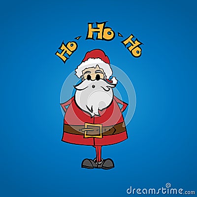 Funny Santa says Ho Ho Ho Vector Illustration