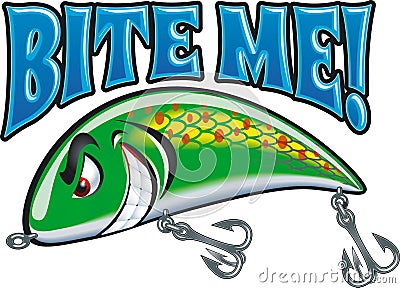 Funny cartoon style fishing lure tackle Vector Illustration