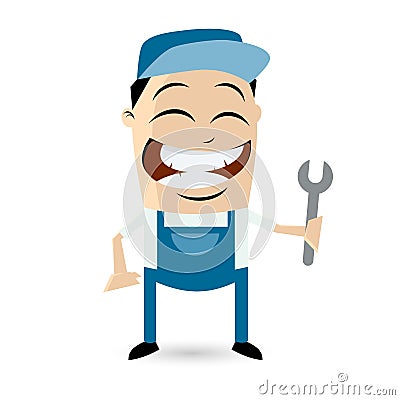 Funny cartoon technician Vector Illustration