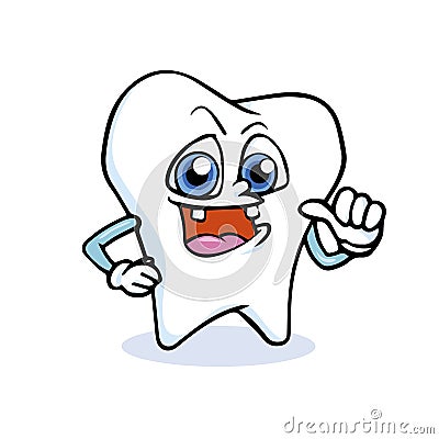 Funny cartoon tooth Vector Illustration