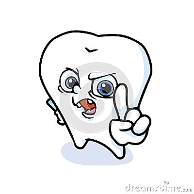 Funny cartoon tooth Vector Illustration