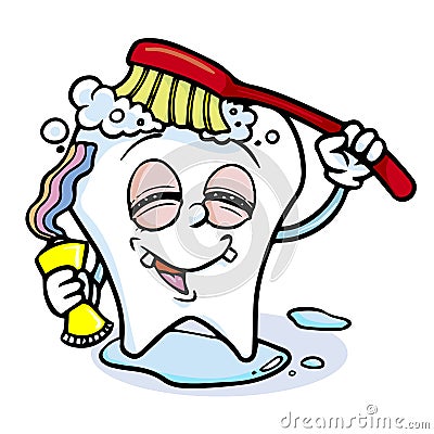 Funny cartoon tooth Vector Illustration