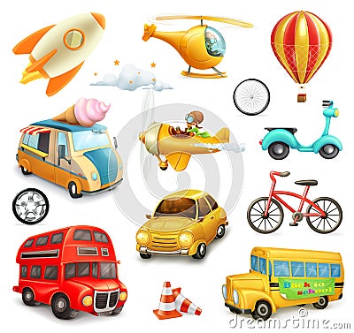 Funny cartoon transportation Vector Illustration