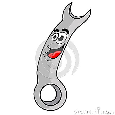 Funny cartoon wrench. the design of the character. vector illustration Vector Illustration