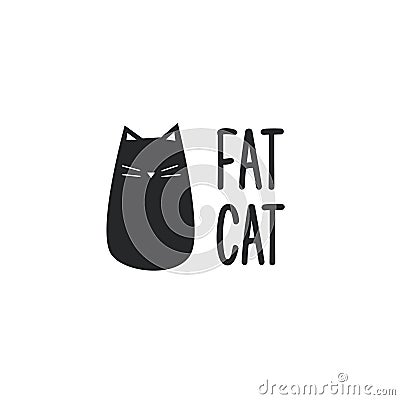 Funny cat logo vector Vector Illustration