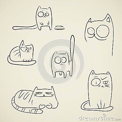 Funny cats Vector Illustration