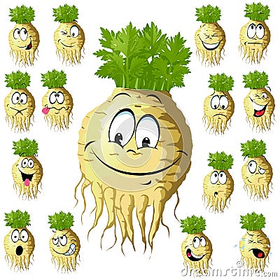 Funny celery cartoon Vector Illustration