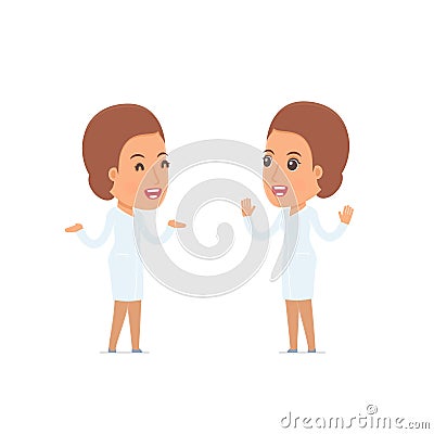 Funny Character Nurse tells interesting story to his friend Stock Photo