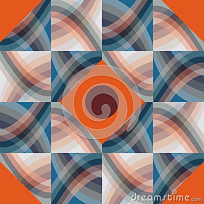 Funny checkered pattern in patchwork style. Fashionable abstract print for fabric Vector Illustration