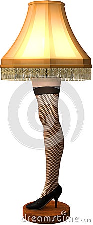 Funny Christmas Story Leg Lamp Isolated Stock Photo