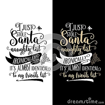 Funny Christmas quote Vector Illustration