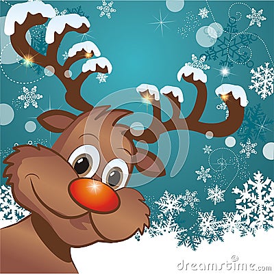 Funny christmas reindeer Stock Photo