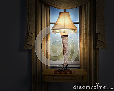 Funny Christmas Story Leg Lamp Stock Photo