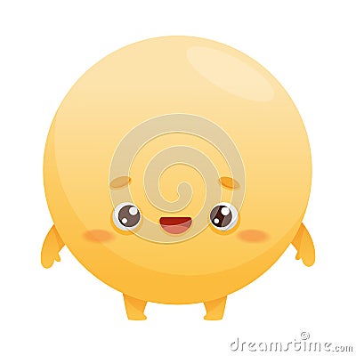 Funny Circle as Geometric Shape Character with Smiling Face Expression Vector Illustration Stock Photo