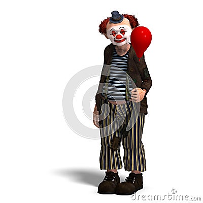 Funny circus clown with lot of emotions Stock Photo